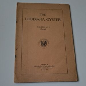 The Louisiana Oyster Bulletin No.1 Vintage Booklet - Tan Cover